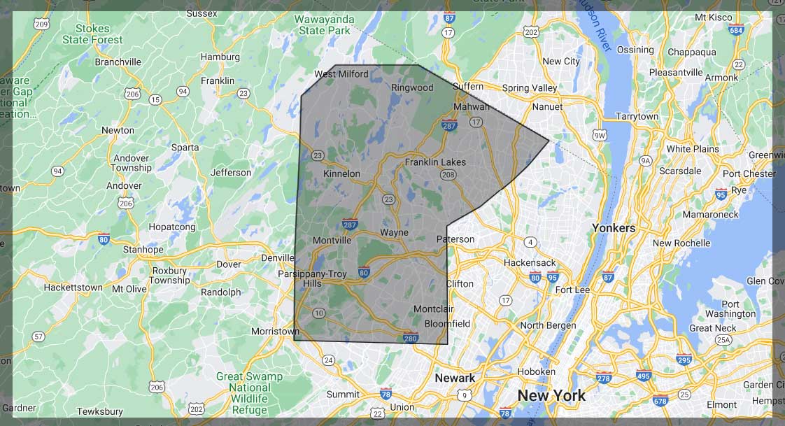 Haven Roofing Company North Jersey Service Areas Map